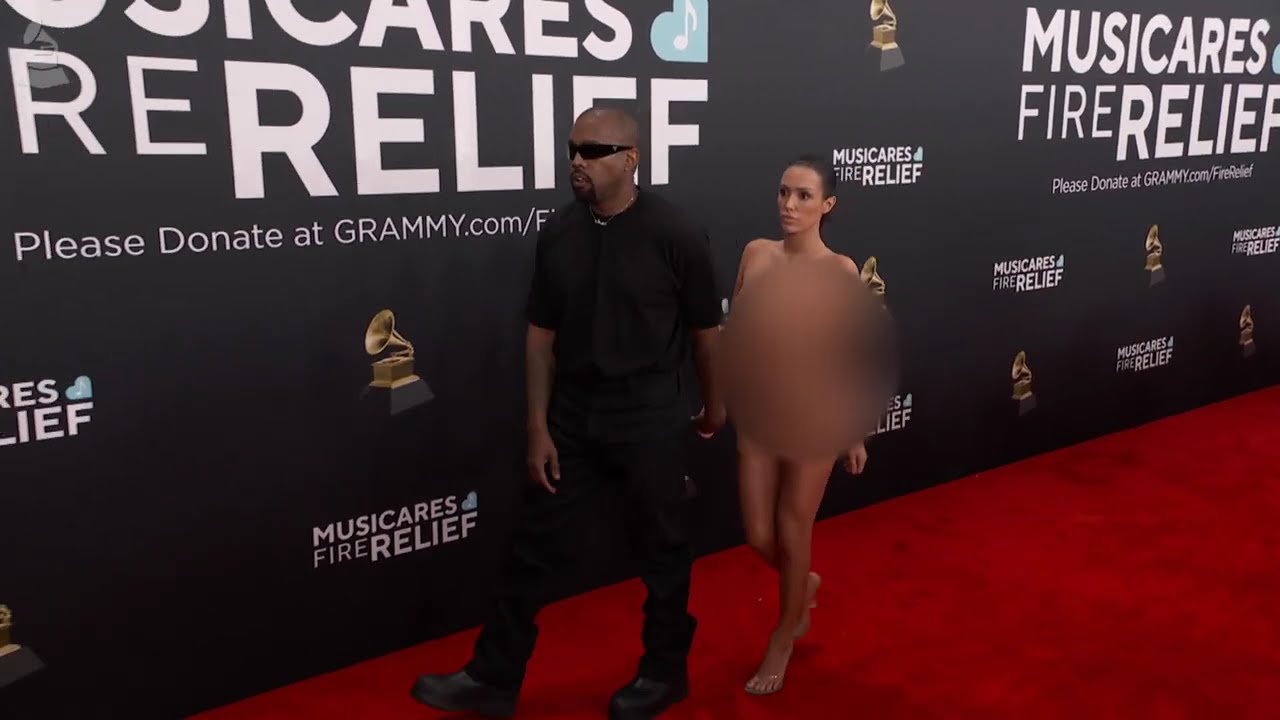 KANYE WEST (Ye) and BIANCA NUDE Red Carpet Fashion 2025 GRAMMYs